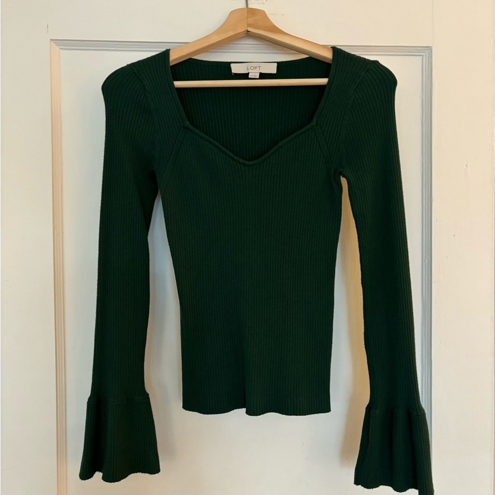 Ribbed Sweetheart Neck Sweater (XS)